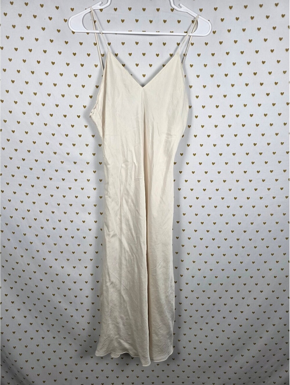 Vintage Victoria's Secret 100% Silk Ivory Maxi Slip Dress Nightgown 90s Large